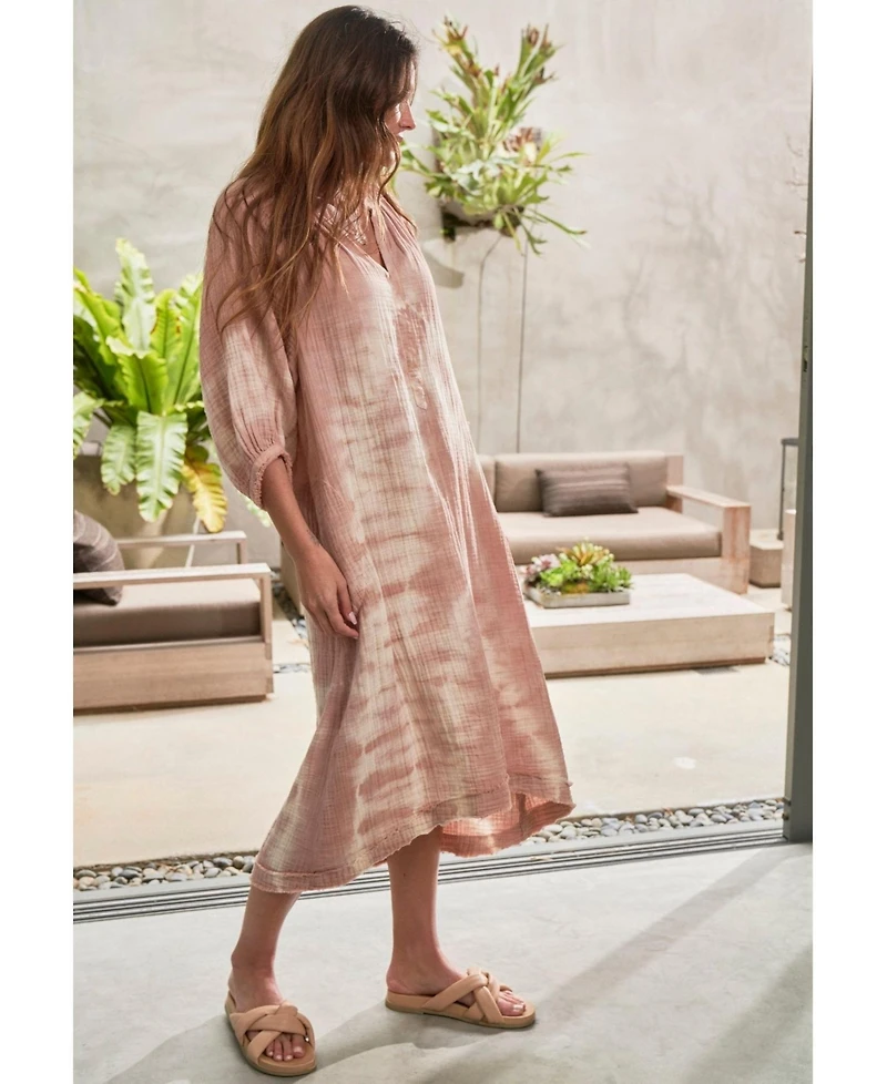 Ocean+Main Women's Ocean+Main Tie Dye Gauze Dress with Pockets