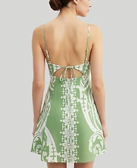 Violet Weekend Women's O-Ring Printed Strappy Shift Dress