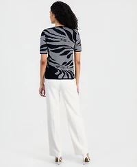 Anne Klein Printed Cardigan Sweater Top