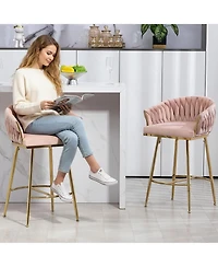 Rainsken Velvet Bar Stools Set of 2