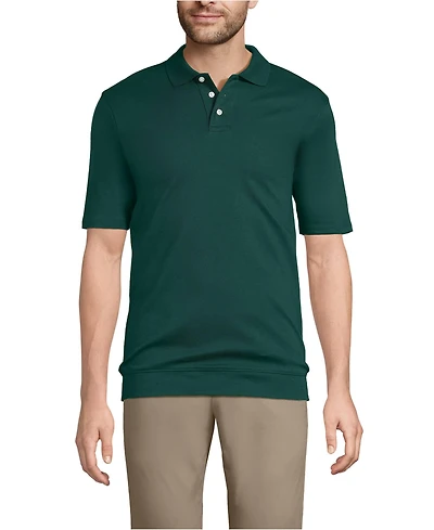 Lands' End Men's Short Sleeve Banded Bottom Polo Shirt