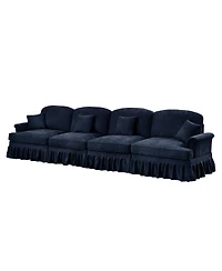 Streamdale Furniture Elegant Mid Century 4 Seater Sofa with Flared Arms, Removable Skirts