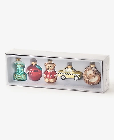 Holiday Lane Heritage Nyc Glass Small Figural Ornaments, Set of 5, Macy's Exclusive