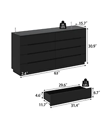 Famapy 8-Drawer Wood Double Dresser Chest of Drawers