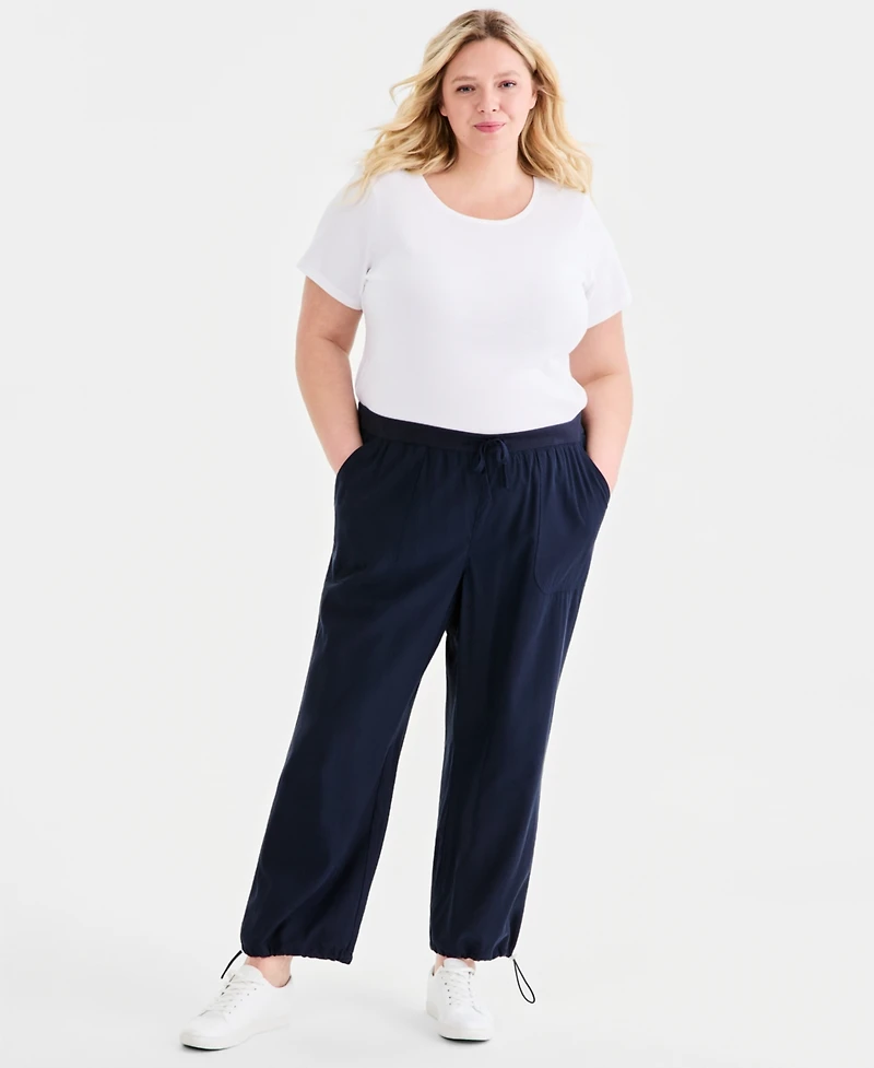 Style & Co Plus Wide-Leg Drawstring Pants, Macy's Exclusive