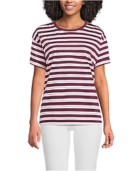 Lands' End Women's Oversized Supima Short Sleeve Crew Neck T-Shirt