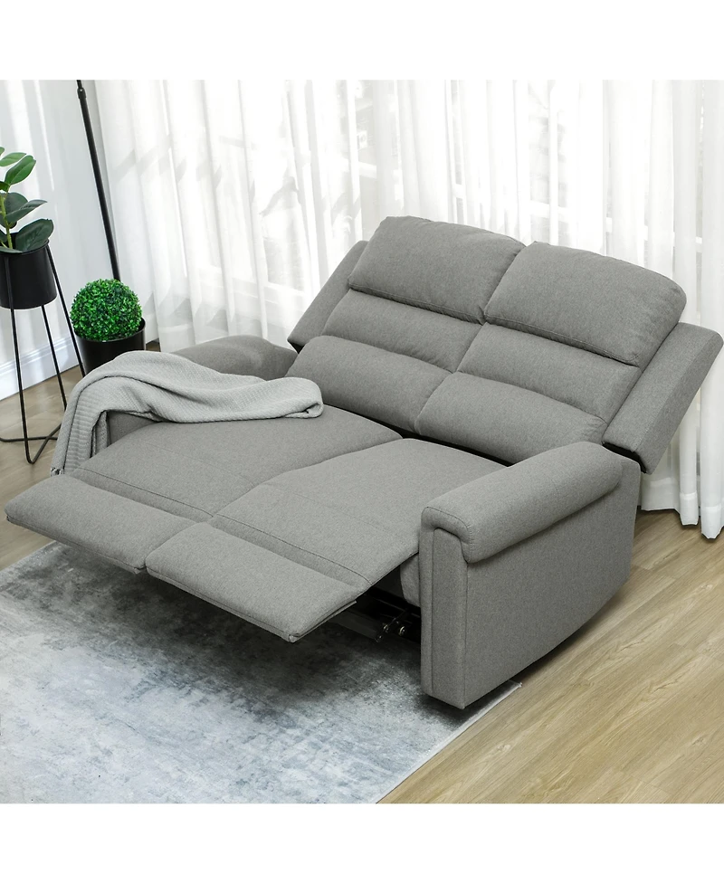 Homcom Modern Loveseat Recliner Sofa 2 Seater Couch with Thick Foan