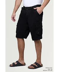 Men's Belted Double Pocket Cargo Shorts