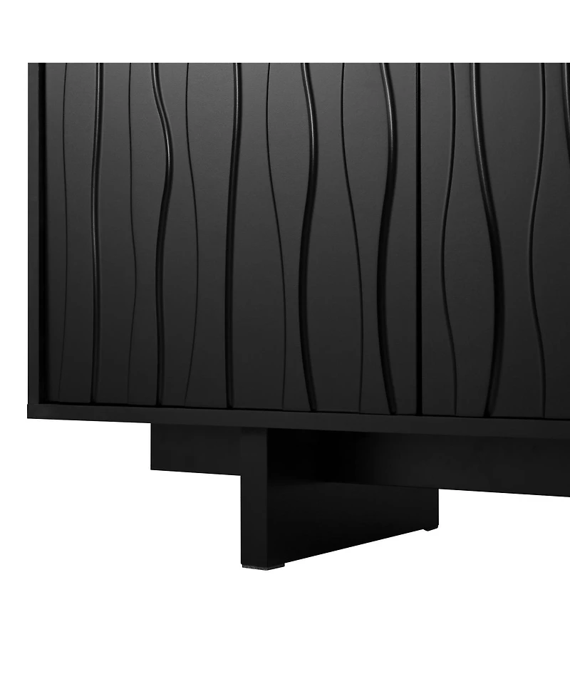 Streamdale Furniture Retro Wood Grain Tv Stand for TVs up to 75", Rustic Media Console with Storage