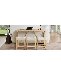 Streamdale Furniture 59" Bar Table Set with 3 Stools & Power Outlet