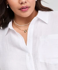 On 34th Trendy Plus Gauze Shirt, Macy's Exclusive
