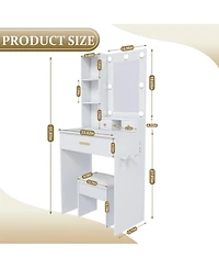 Rainsken Dressing Table Set with Stool