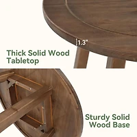 Tribesigns Square Bar Table, 3-Tier Wooden Pub Table with Storage Shelves, Walnut
