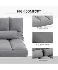 Boyel Living Convertible Floor Sofa Chair with Adjustable Backrest and Headrest