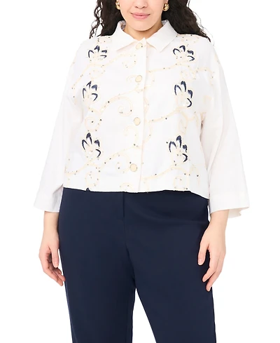 Vince Camuto Plus Collar Button-Down Jacket