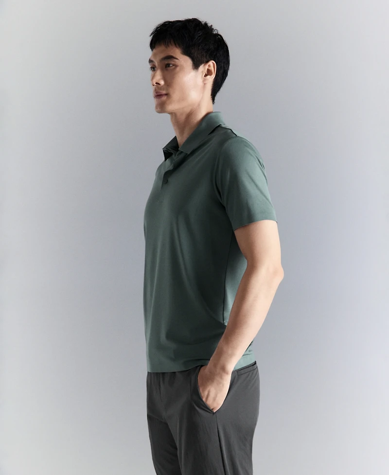 Mango Men's Comfort Stretch Button Polo Shirt