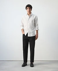 Mango Men's Lyocell Striped Regular-Fit Shirt