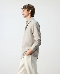 Mango Men's Lyocell Striped Regular-Fit Shirt