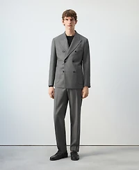 Mango Men's Ricardo Regular Fit Double-Breasted Suit Jacket