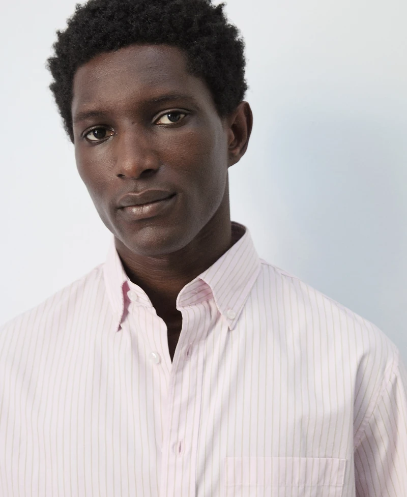 Mango Men's Cotton Striped Relaxed-Fit Shirt