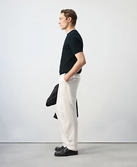 Mango Men's Cotton Cable-Knit T-Shirt