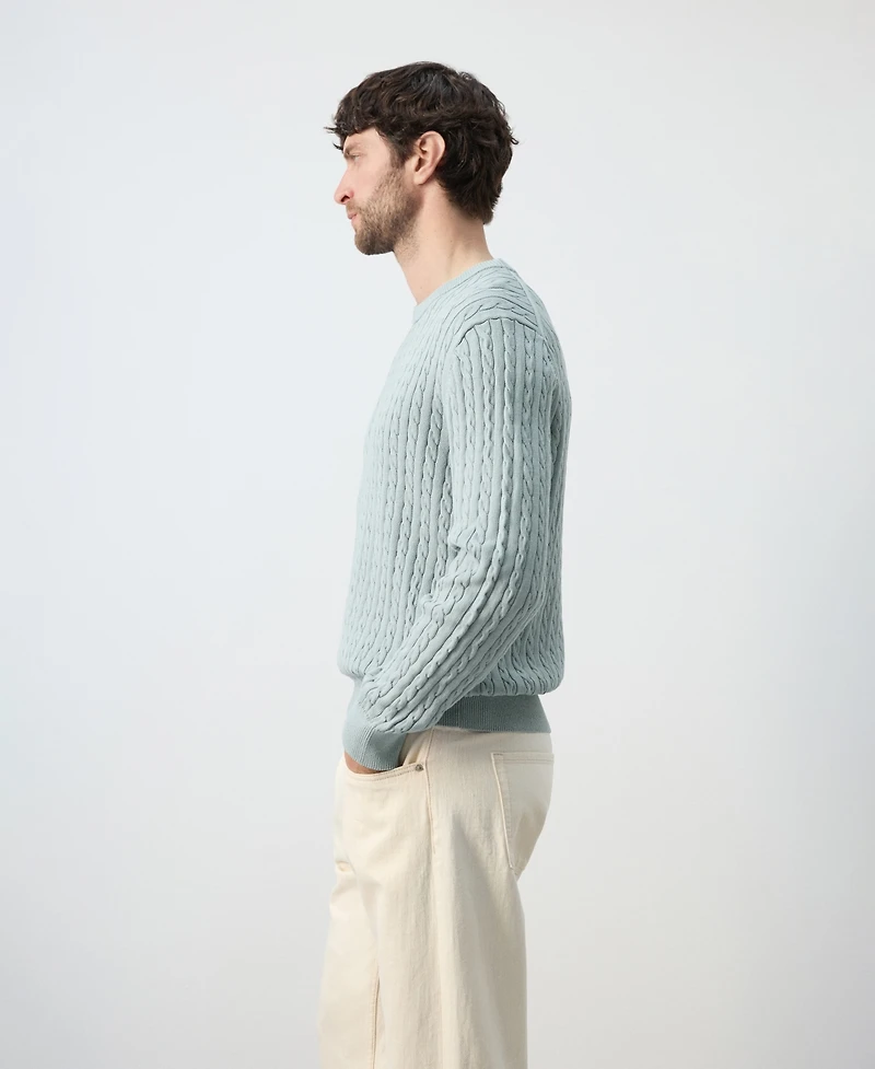 Mango Men's Cotton Cable-Knit Sweater