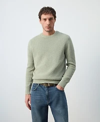Mango Men's Lace Pattern Knit Sweater