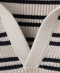 Mango Men's Cotton Striped Knit Polo Shirt