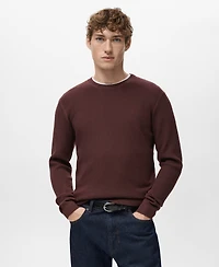 Mango Men's Fine Rib-Knit Cotton Sweater