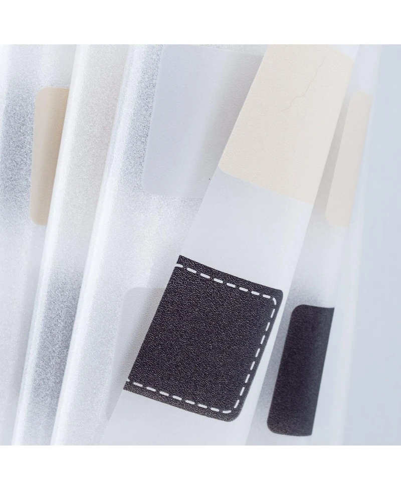 Rt Designers Collection 90GSM Peva Glit Printed Tiles Shower Curtain Tan