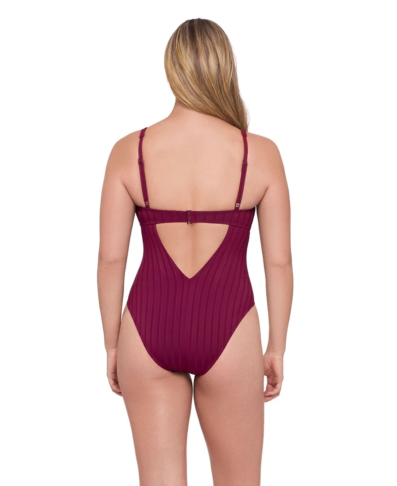 S3 Apparel Women's Sculpting Wide Rib Scoop Neck Underwire One-Piece Swimsuit