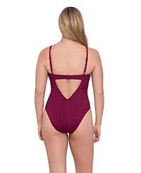 S3 Apparel Women's Sculpting Wide Rib Scoop Neck Underwire One-Piece Swimsuit