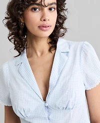 And Now This Petite Collared V-Neck Short-Sleeve Shirt, Macy's Exclusive