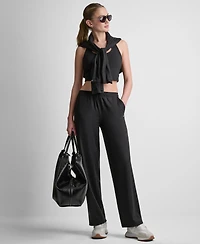 Dkny Sport Women's Balance Compression Mid-Rise Straight Leg Pants