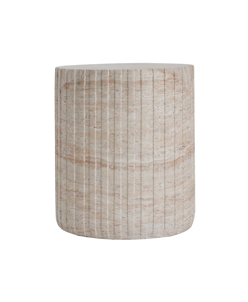 Streamdale Furniture Outdoor/Indoor Lightweight Concrete Side Table,Travertine Finish