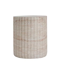 Streamdale Furniture Outdoor/Indoor Lightweight Concrete Side Table,Travertine Finish