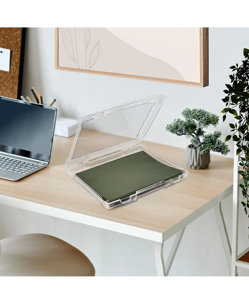 Sorbus Single-Piece Thin Hanging File Organizer Bin Clear Plastic Stackable for Document Storage