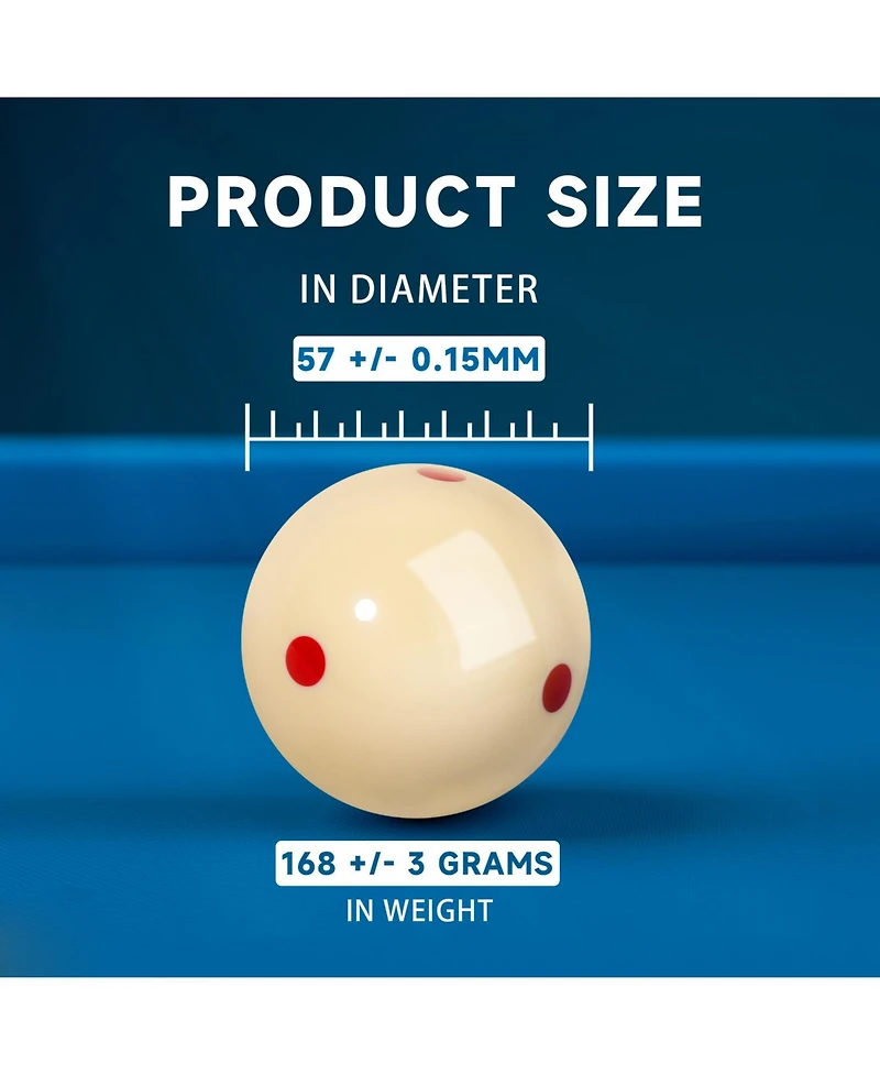 Gse Games & Sports Expert 2 1/4-Inch 6 Red Dot Training Cue Ball, Aaa-Grade Pro Cup Standard Pool Billiard Ball