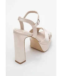 Prologue Shoes women's Yulia Cross-Strap Platform Heel Sandal