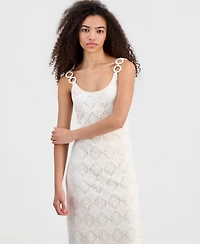 14th Place Juniors' Crocheted Midi Dress