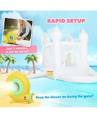 Qaba 3-in-1 Inflatable Bounce House with Slide and Ball Pit