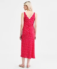 Lucky Brand Women's Simone Printed Lace-Trim Midi Dress