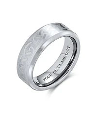 Bling Jewelry Unisex Irish Viking Celtic Infinity Love Knot Couples Wide Titanium Band Rings 7MM Matte Silver Tone