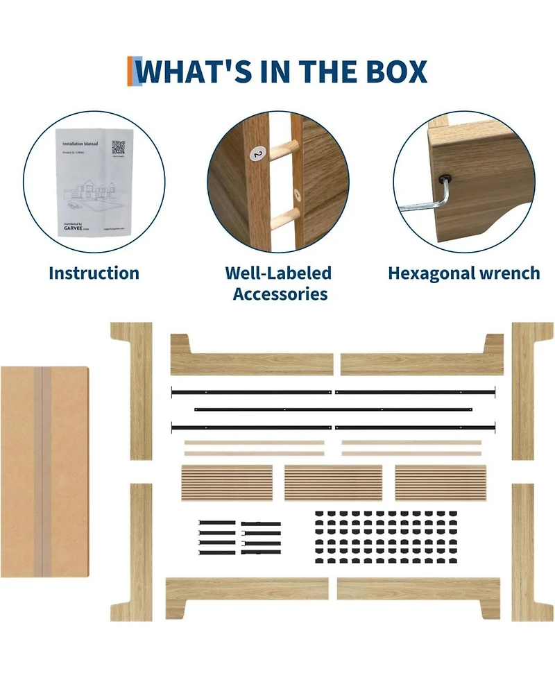 gaomon Platform Bed Frame Minimalist Design Wood Slats Support Underbed Storage Noise Free No Box Spring Easy
