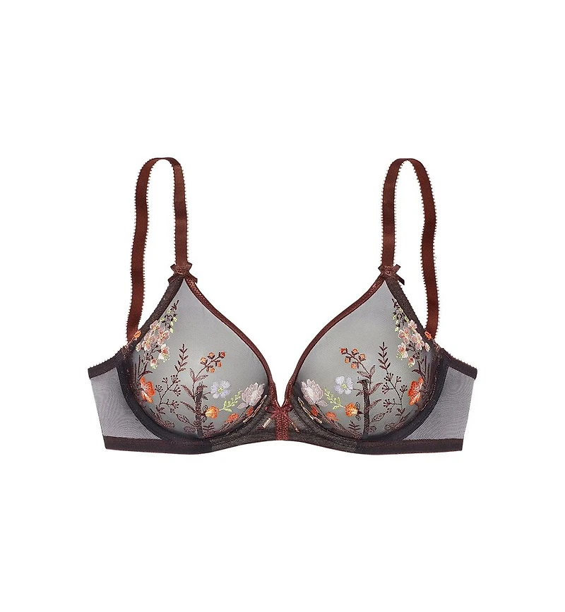 Lascana Women's Sheer Embroidered Underwire Bra