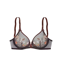 Lascana Women's Sheer Embroidered Underwire Bra