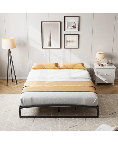 gaomon 10in Metal Platform Bed Frame Steel Slats No Box Spring