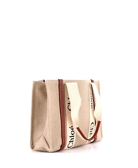 Pre-Owned Chloe Medium Woody Tote Canvas with Leather