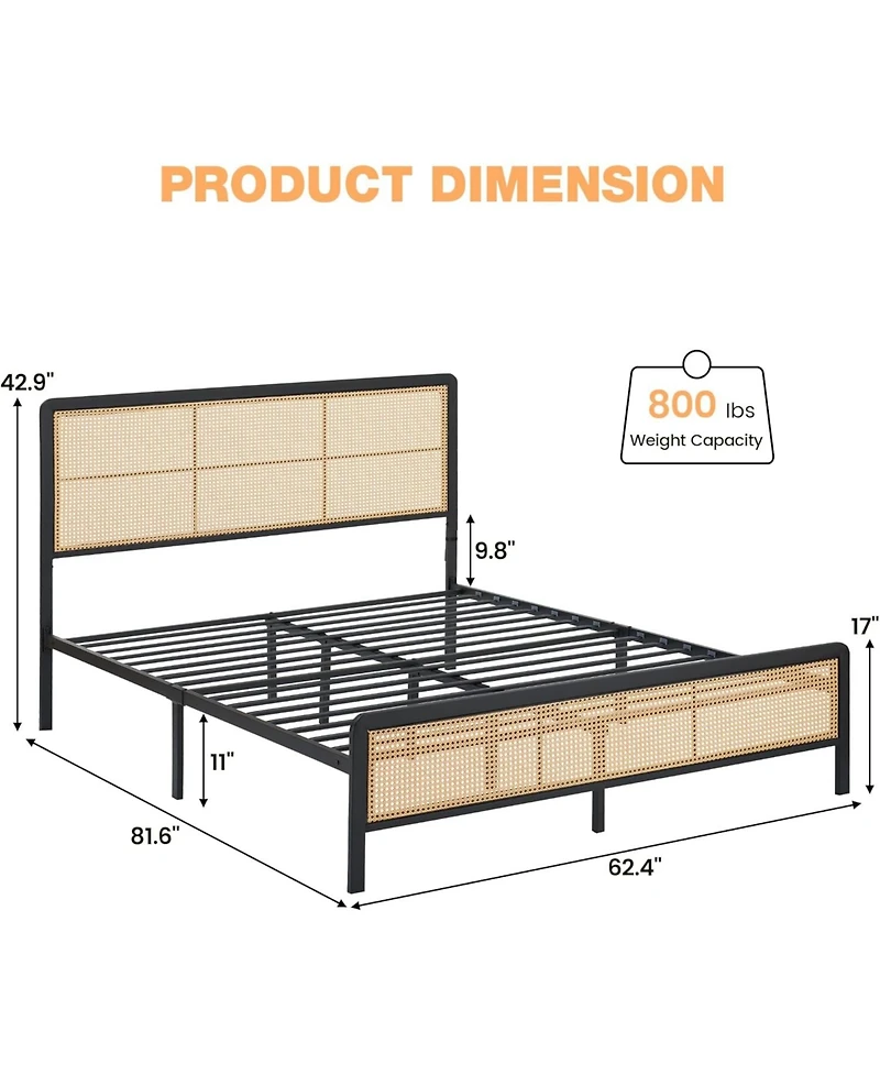 gaomon Twin Xl Velvet Upholstered Bed Frame with Headboard, Modern Platform Bed with Wood Slats Support, No Box Spring