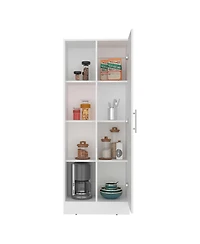 Fm Furniture Phantom Kitchen Pantry Cabinet with 3 Closed and 3 Open Compartments for Storage
